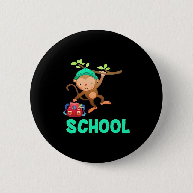 Affe zurück zur Schule Button (Vorderseite)