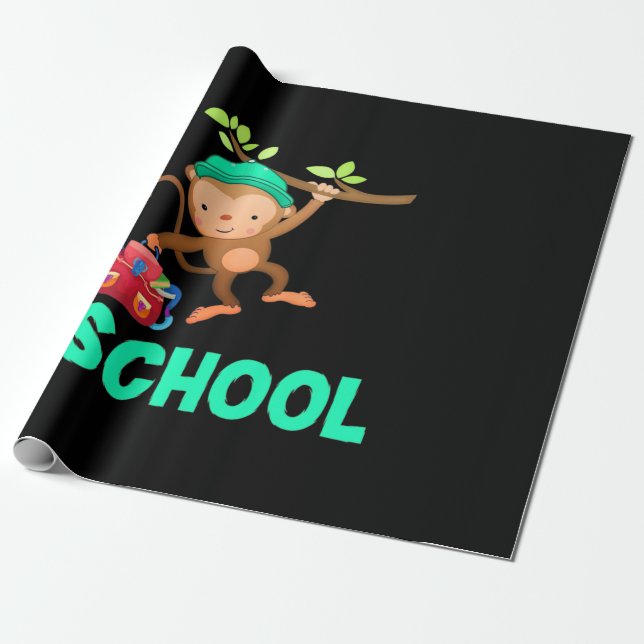 Affe zurück zur Schule Geschenkpapier (Ungerollt)