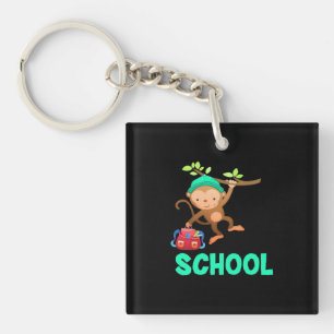 Affe zurück zur Schule Schlüsselanhänger
