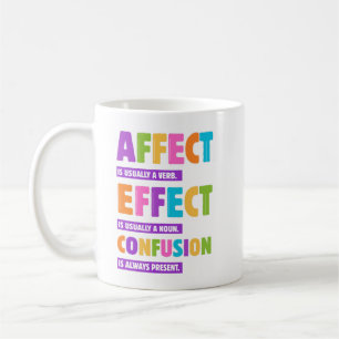 Affect vs Effect Grammar - Funny Word Nerd Geschen Kaffeetasse