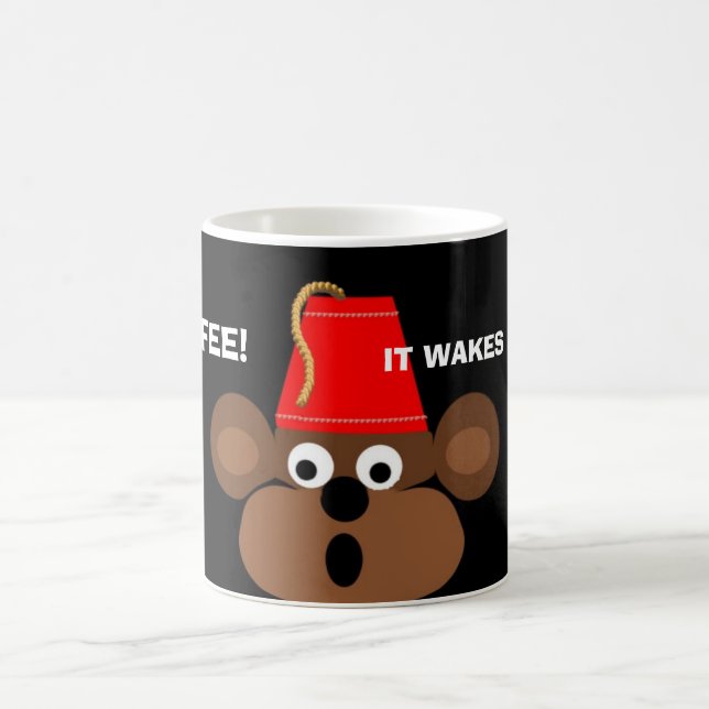 Affegesicht, KAFFEE! , WECKT ER MEINEN AFFEN OBEN! Kaffeetasse (Mittel)