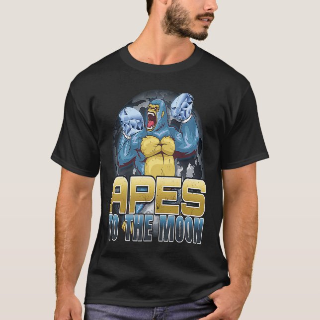 Affen auf den Mond Diamond handHand HI-Affen zusam T-Shirt (Vorderseite)