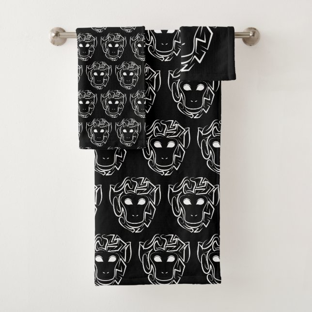 Affen aus schwarzem und weißem Stamm Badhandtuch Set (Insitu)