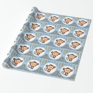 Affen-Baby-Shower für Jungen Geschenkpapier