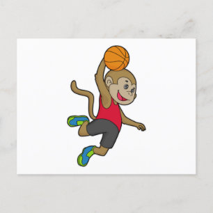 Affen-Basketballspieler Basketball Postkarte