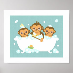 Affen Blase Bath Poster drucken