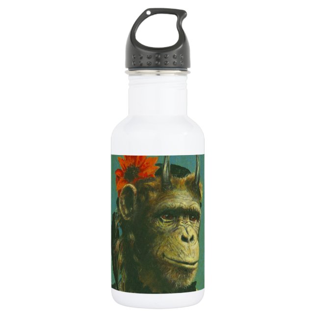 Affen-Demowasser-Flasche Edelstahlflasche (Vorderseite)