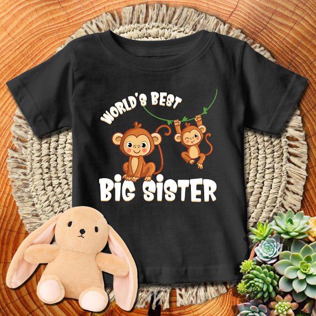 Affen 🙈 der weltbesten großen Schwester Baby T-shirt (Von Creator hochgeladen)