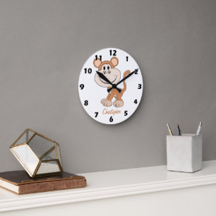 Affen-Design personalisiert Runde Wanduhr