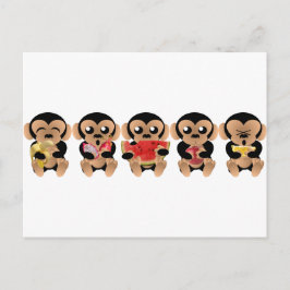 Affen, die Obst lieben Postkarte