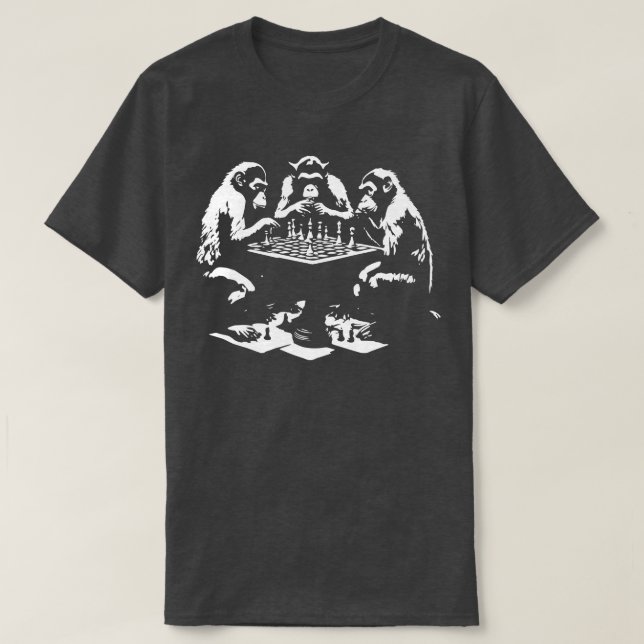 Affen, die Schach spielen 1 T-Shirt (Design vorne)