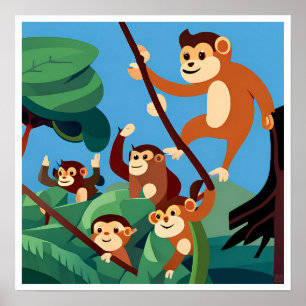 Affen drucken Kid's Art Poster