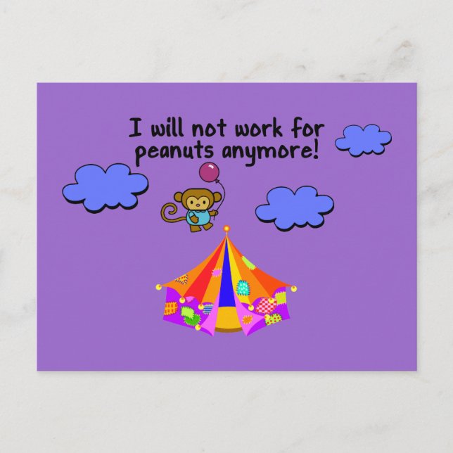 Affen Escapes Circus Postkarte (Vorderseite)