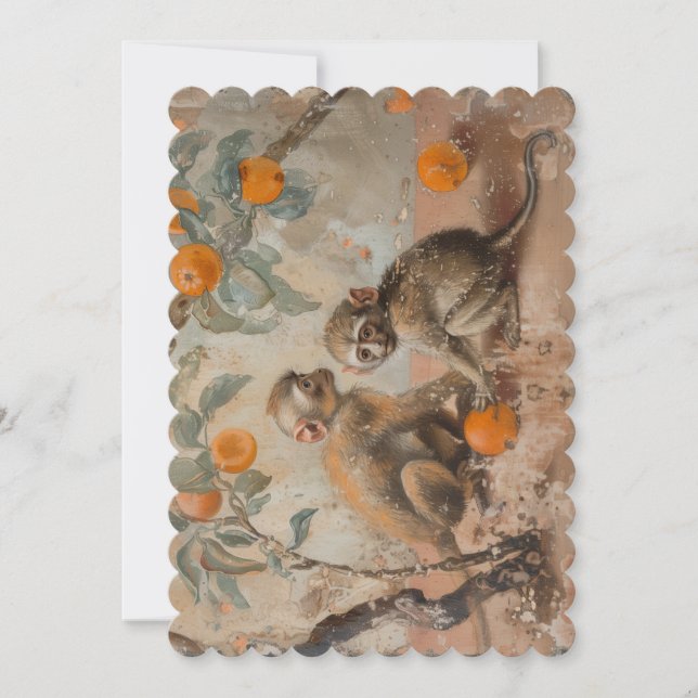 Affen - flache Einladungsgröße: 12,7 cm x 17,8 cm Einladung (Vorderseite)