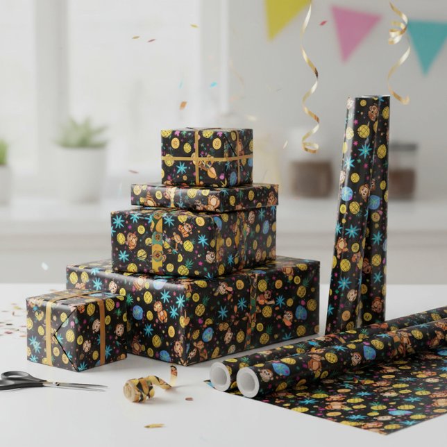 Affen-Geschäft-Muster Geschenkpapier (Von Creator hochgeladen)