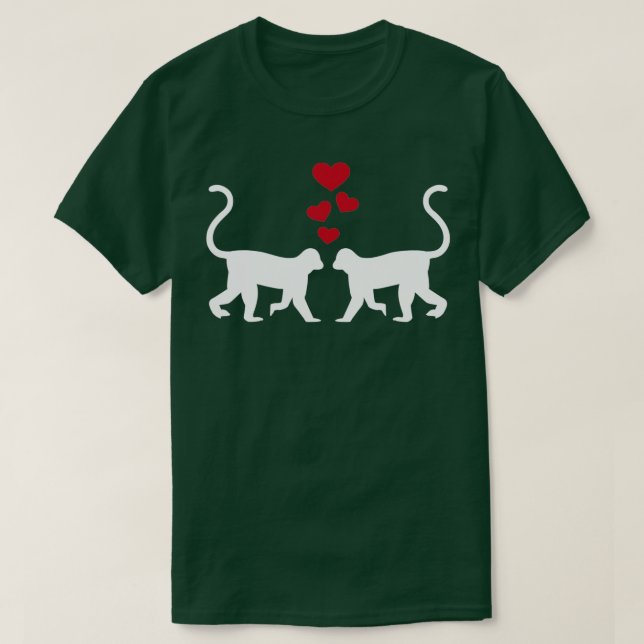 Affen in Liebe T-Shirt (Design vorne)