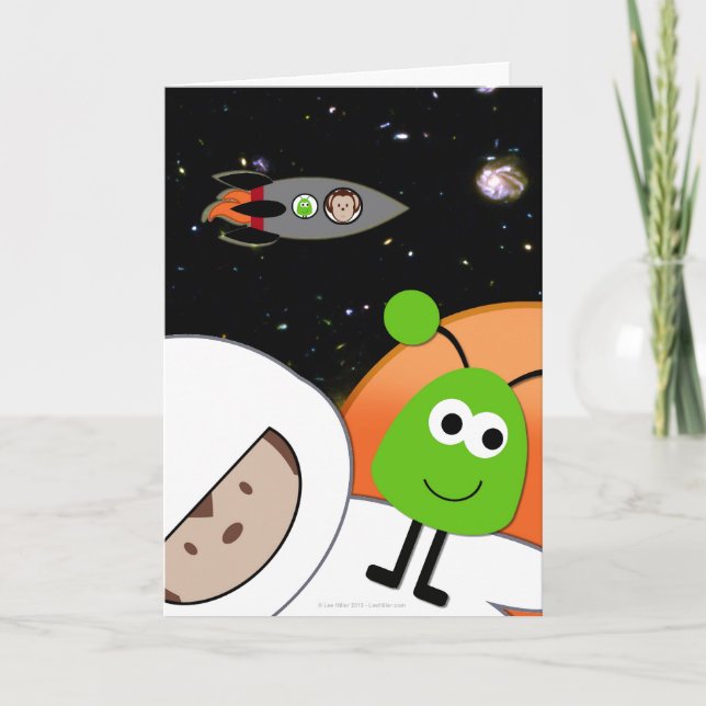 Affen in Space Außerirdischen Floating Notebook Karte (Vorderseite)