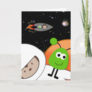 Affen in Space Außerirdischen Floating Notebook Karte