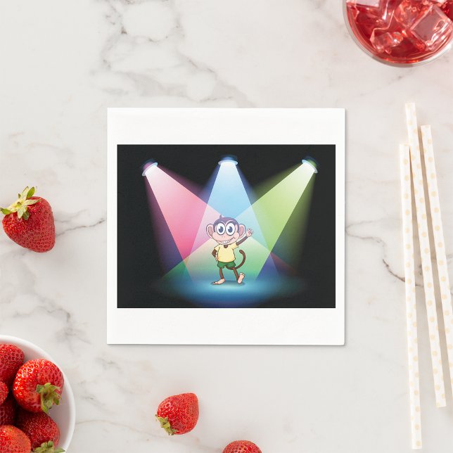 Affen in Spotlights Papier Napkins Serviette (Von Creator hochgeladen)