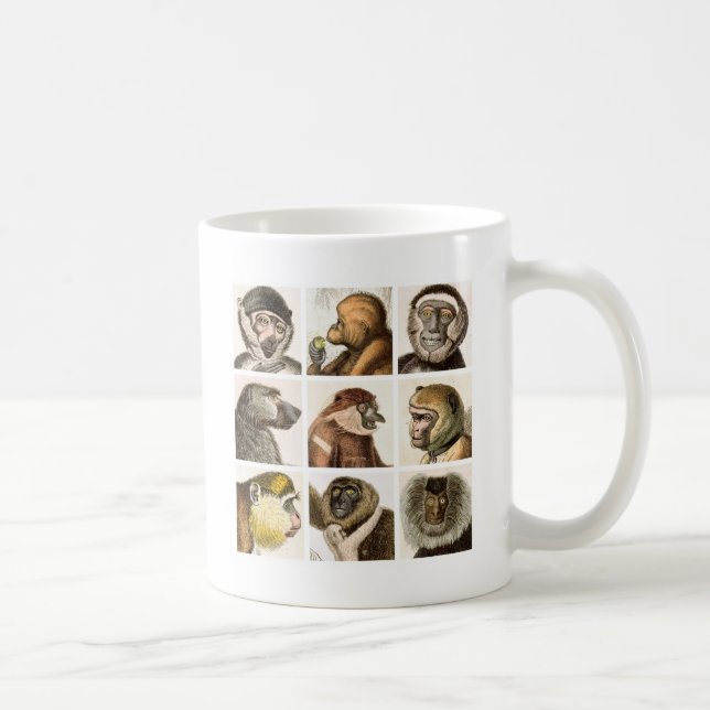 Affen-Kopf-COLLAGE - Kaffeetasse (Rechts)