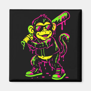 Affen Lustige Tiere Baseball Drip Kinder Jugend Ju Magnet