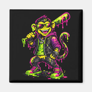 Affen Lustige Tiere Baseball Drip Kinder Jugend Ju Magnet