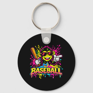 Affen Lustige Tiere Baseball Drip Kinder Jugend Ju Schlüsselanhänger