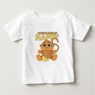 Affen machen mich glücklich baby t-shirt