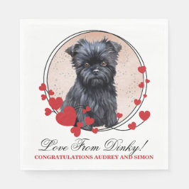 Affen Pinscher Red Heart Wedding Dog Foto Serviette