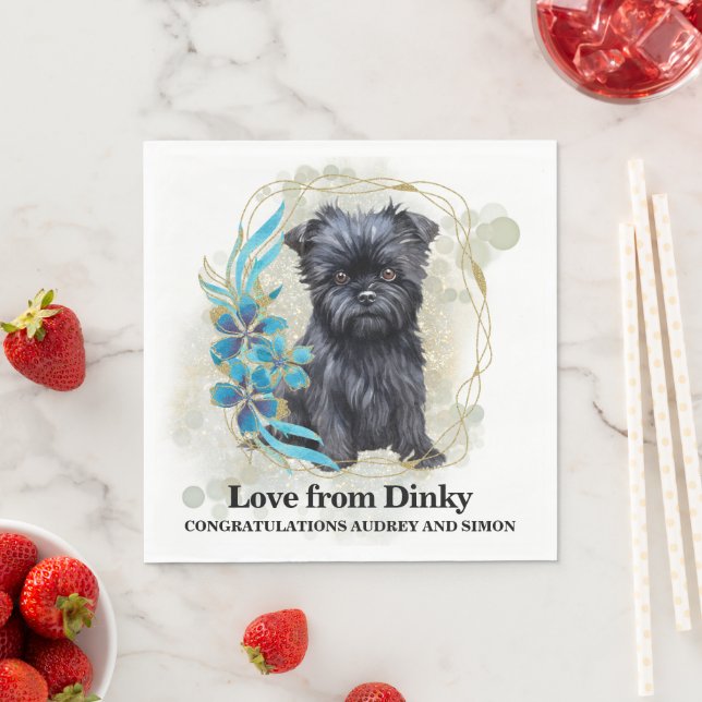 Affen Pinscher Tropical Dog Foto Wedding Serviette (Beispiel)
