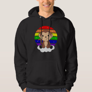 Affen-Regenbogenwolke-Niedliche Tiere für Kleinkin Hoodie