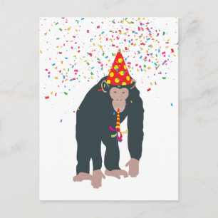 Affen Schimpansen feiern Party Tiere feiern eine P Postkarte