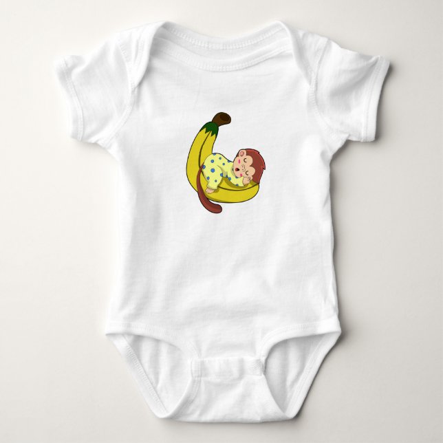 Affen schlafen in Pajamas Baby Strampler (Vorderseite)