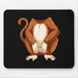 Affen-Shirt Erwachsene Kinder Männer Frauen Braun Mousepad