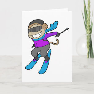 Affen Skifahrer Ski Karte