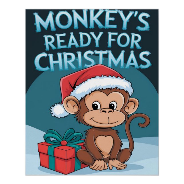Affen Weihnachten Poster (Vorderseite)
