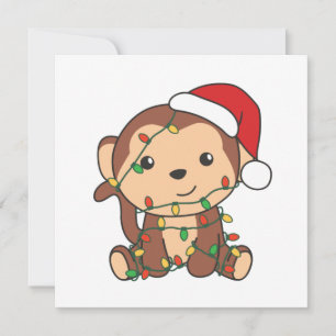 Affen Weihnachten Wintertiere Affen Einladung