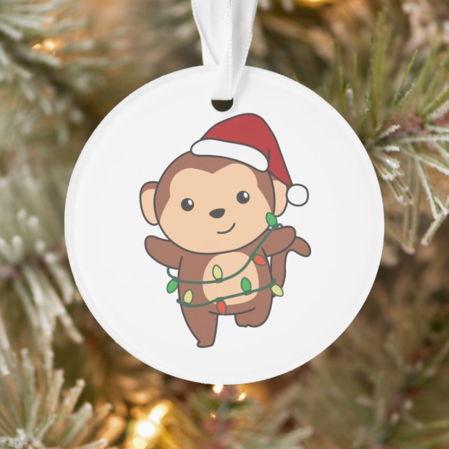 Affen Weihnachten Wintertiere Affen Ornament (Baum)