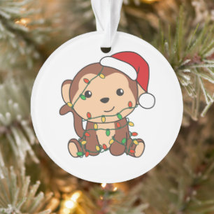 Affen Weihnachten Wintertiere Affen Ornament