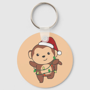 Affen Weihnachten Wintertiere Affen Schlüsselanhän Schlüsselanhänger