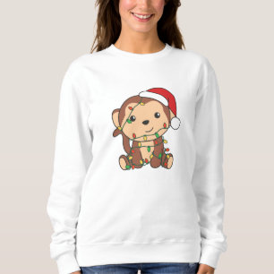 Affen Weihnachten Wintertiere Affen Sweatshirt