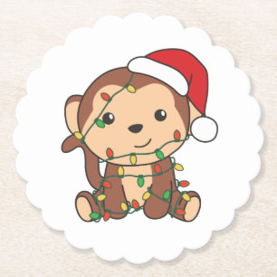 Affen Weihnachten Wintertiere Affen Untersetzer