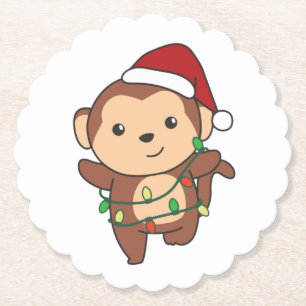Affen Weihnachten Wintertiere Affen Untersetzer