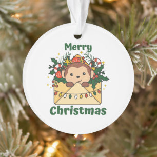 Affen Weihnachtsbrief Wintertiere Affen Ornament
