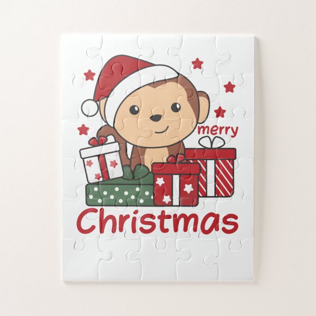 Affen Weihnachtsgeschenk Wintertiere Affen (Vertikal)