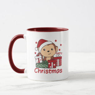 Affen Weihnachtsgeschenk Wintertiere Affen Tasse