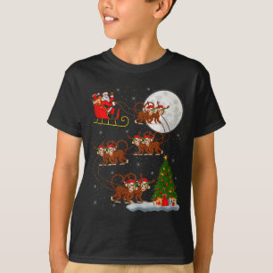 Affen-Weihnachtsmann-Schlitten-Flug Lustige Magisc T-Shirt