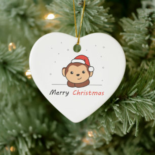 Affen Weihnachtsschnee Wintertiere Affen Keramik Ornament