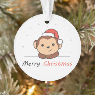 Affen Weihnachtsschnee Wintertiere Affen Ornament