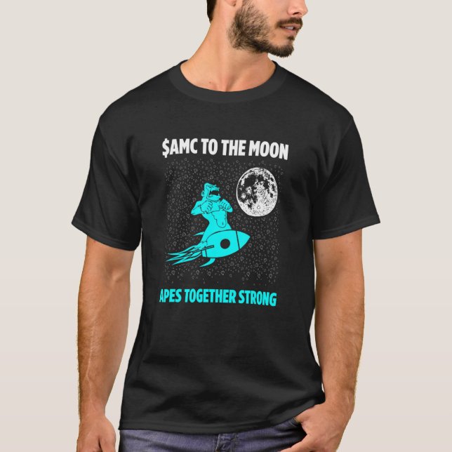 Affen zusammen stark zum Mond T-Shirt (Vorderseite)